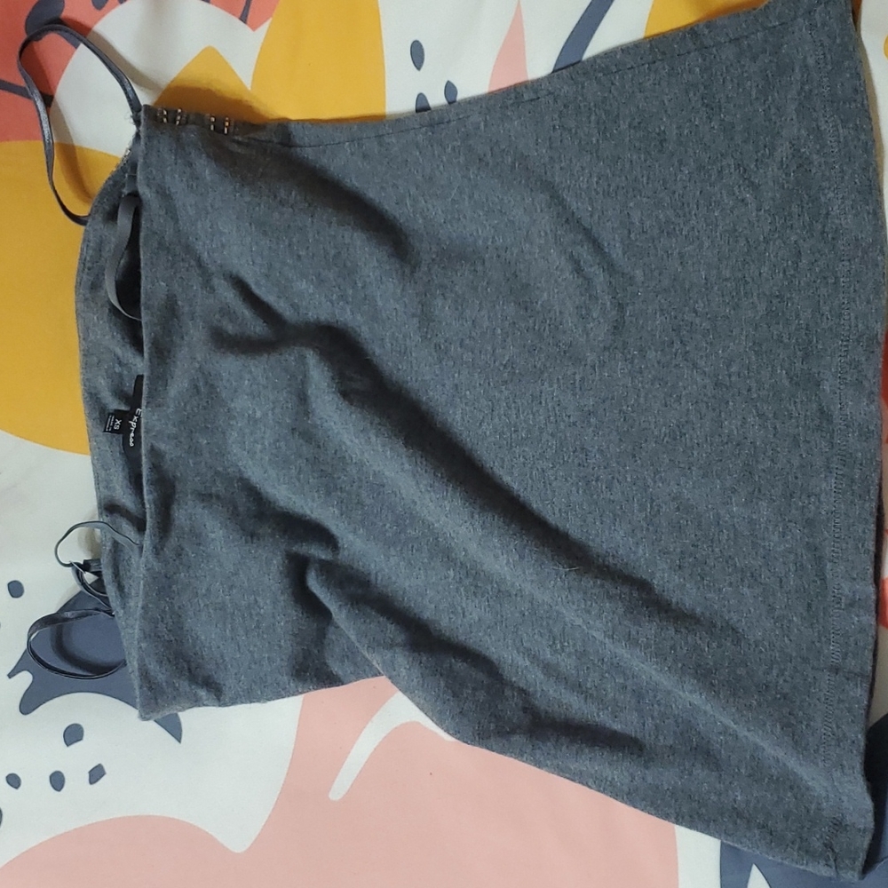 Express Gray Embellished Cami Tank Top XS - Picture 4 of 7